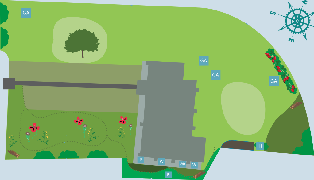 Plan view of churchyard